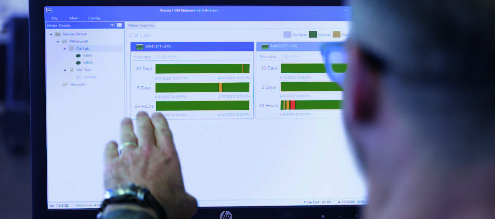 Caldon USM Advisor diagnostic software enables monitoring multiple ultrasonic flowmeters simultaneously from your desk.
