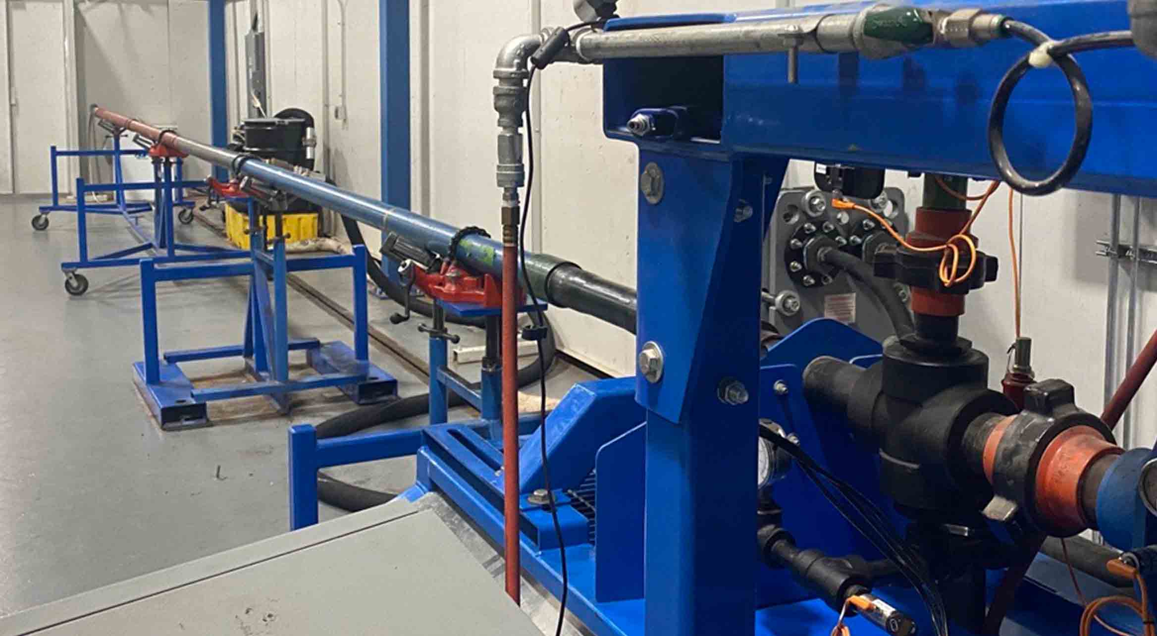 Image of a KUDU electric submersible progressive cavity pump with permanent magnet motor in workshop