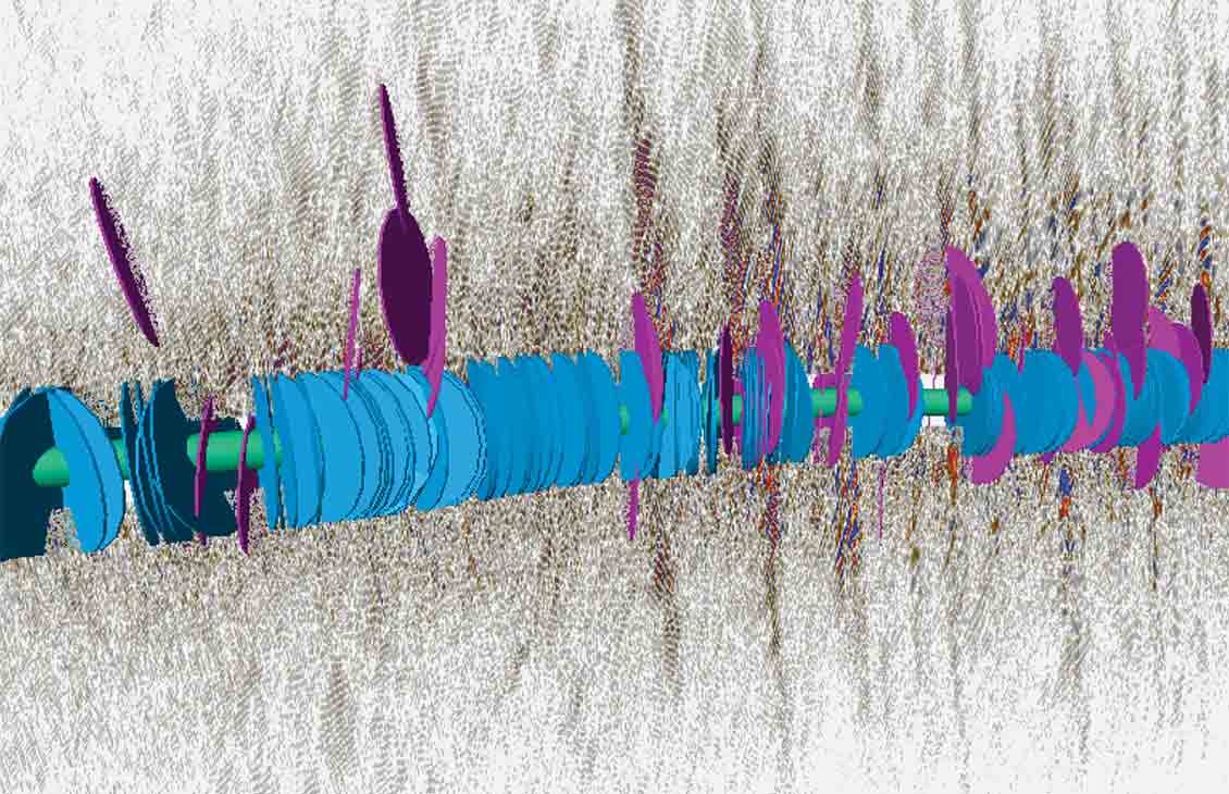Combining imaging data from Quanta Geo and 3D far-field sonic services enabled 3D mapping of the location, orientation, and length of natural fractures up to 40 ft around the wellbore.