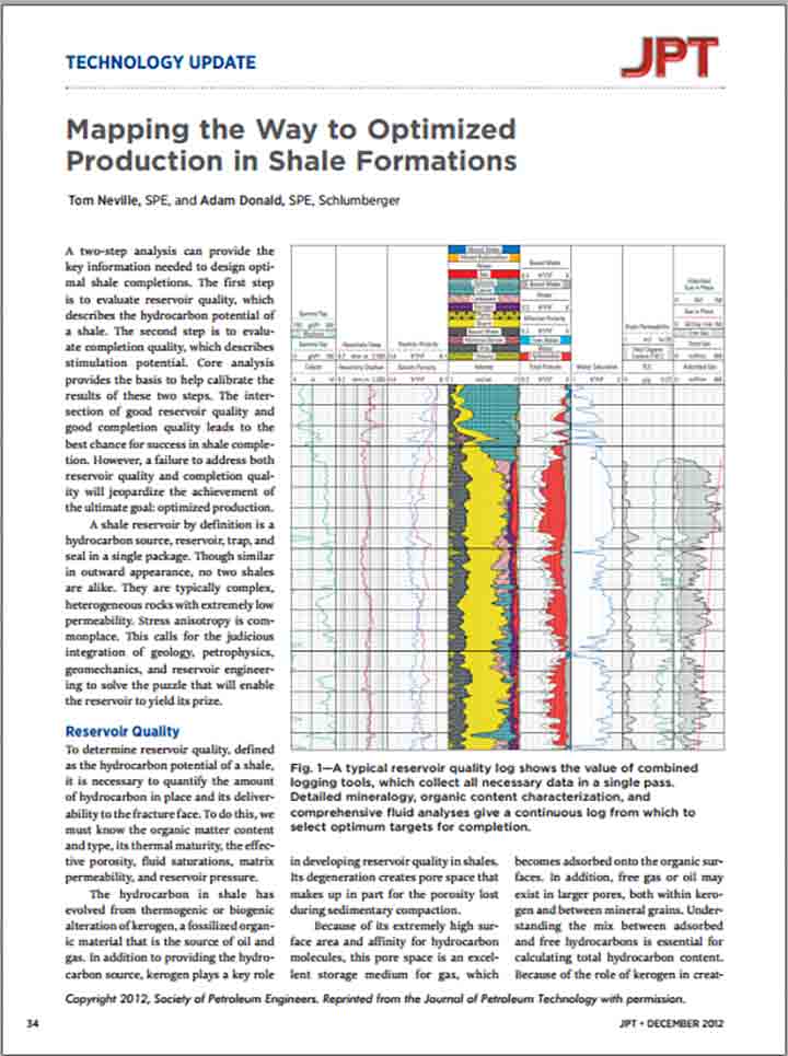 Shale Table Mapping the Way to Optimized Production in Shale Formations | SLB
