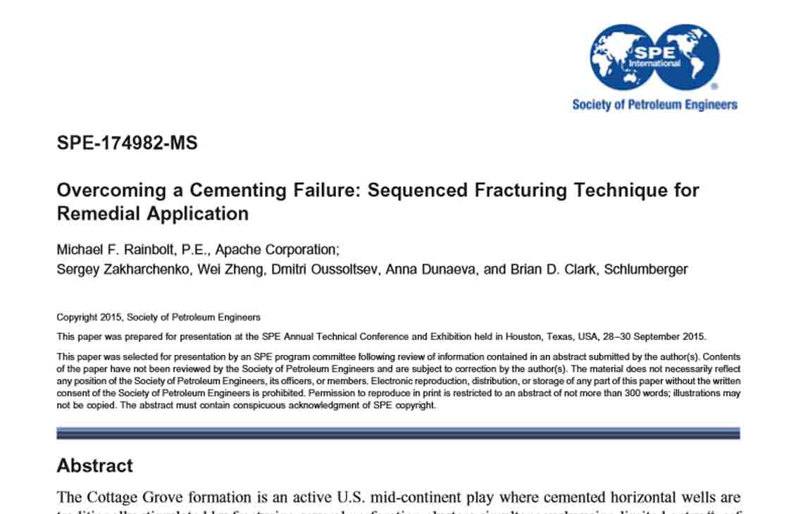Overcoming A Cementing Failure Sequenced Fracturing Technique For