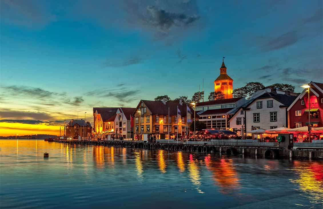 Stavanger town at night, Norway