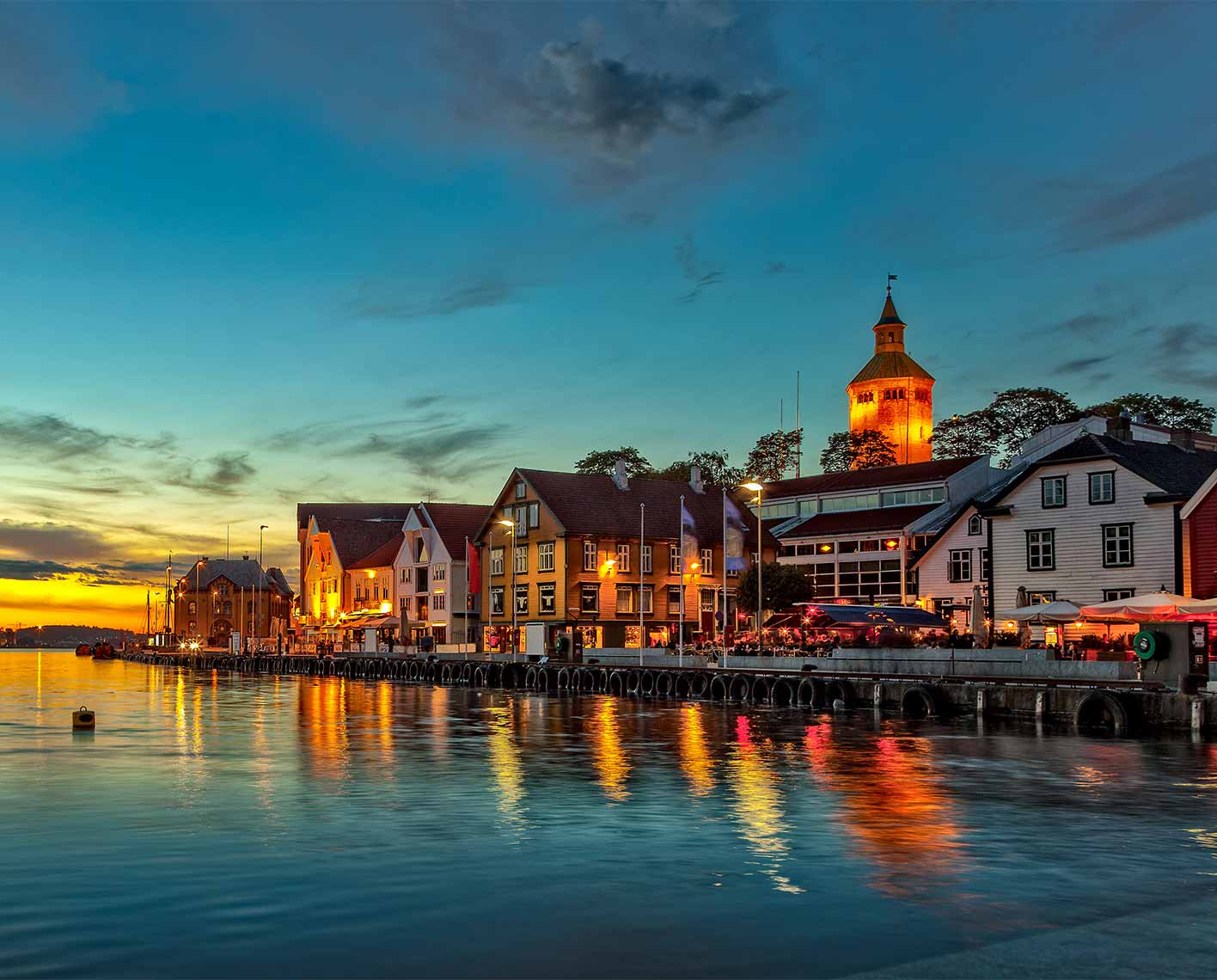 Stavanger town at night, Norway