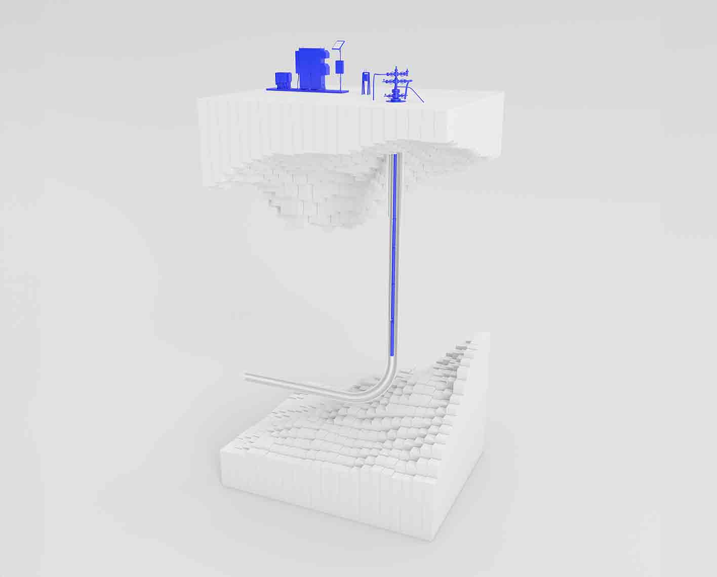 3D image of electric submersible progressing cavity pump