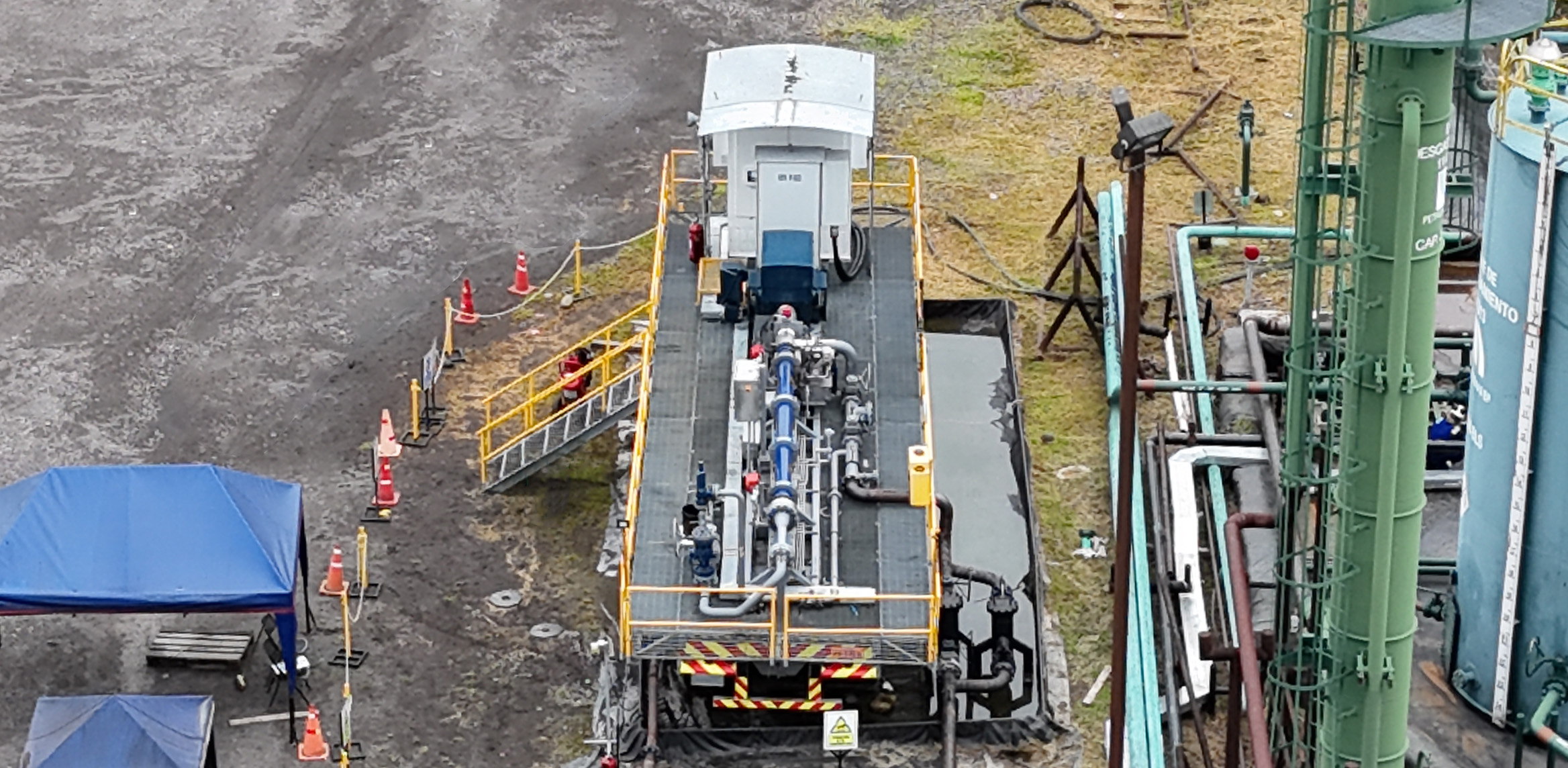 Aerial photo of the Reda HPS pump on location.