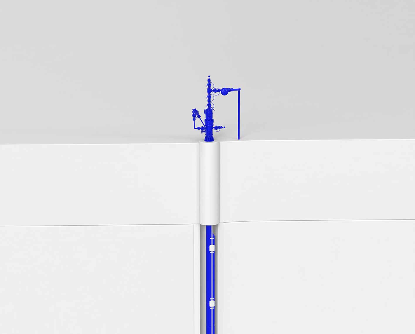 Rendering of a gas lift operation