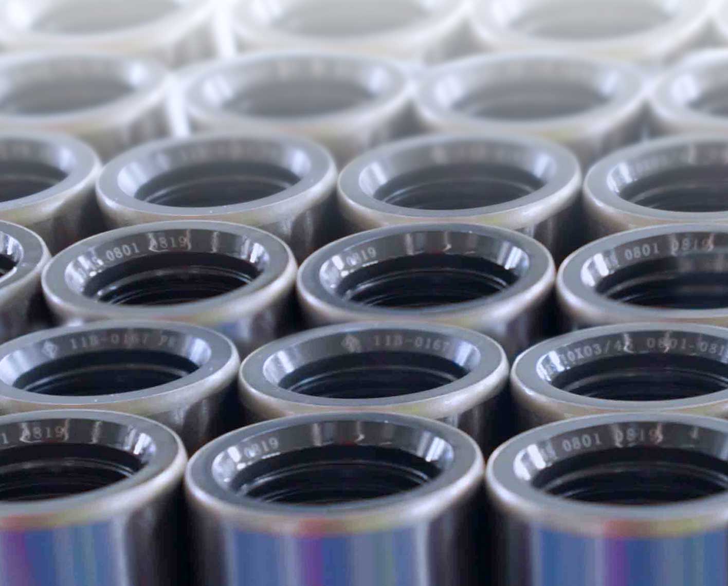 A set of finished couplings from the manufacturing plant.