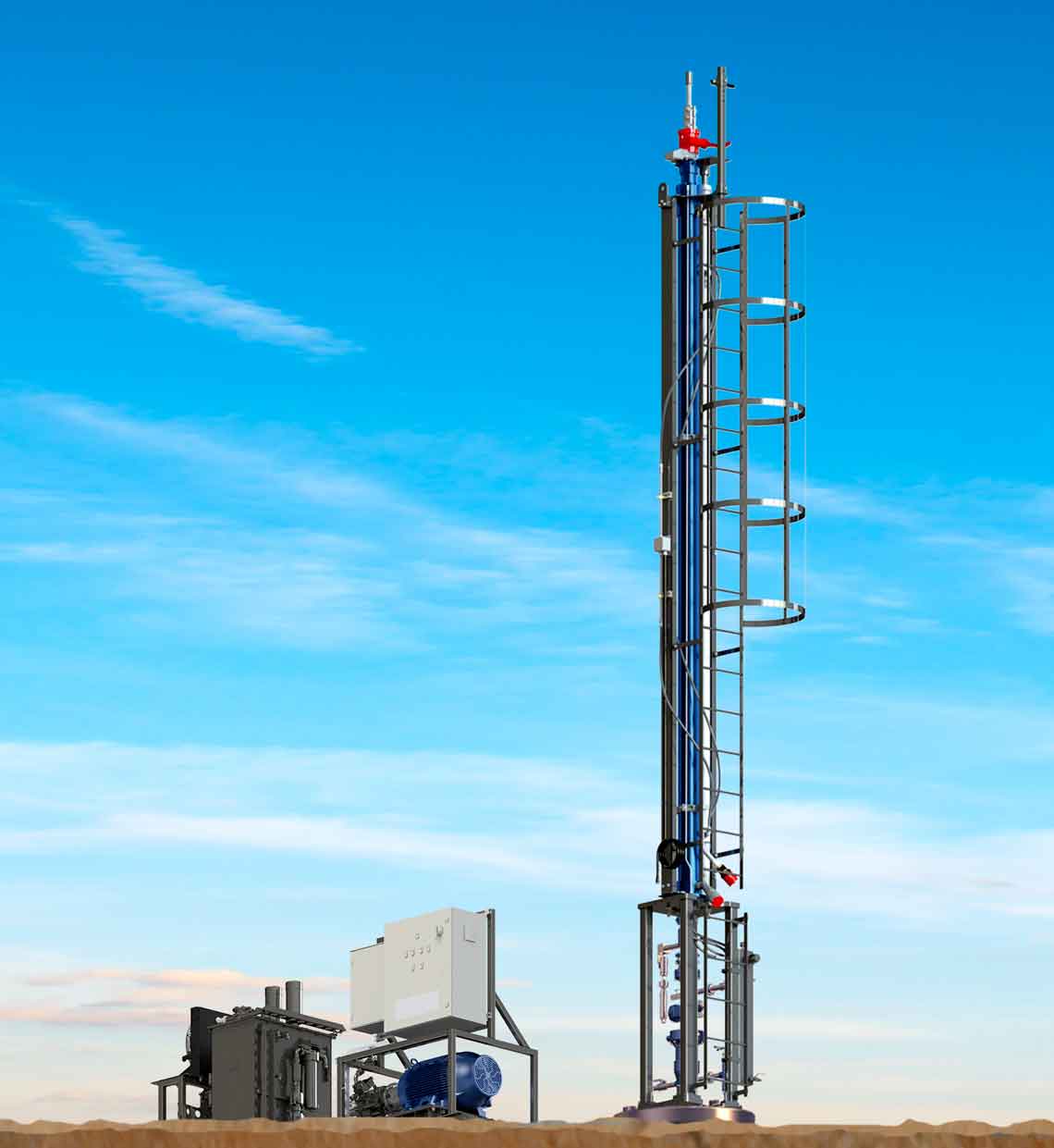 render of a hydraulic pumping unit