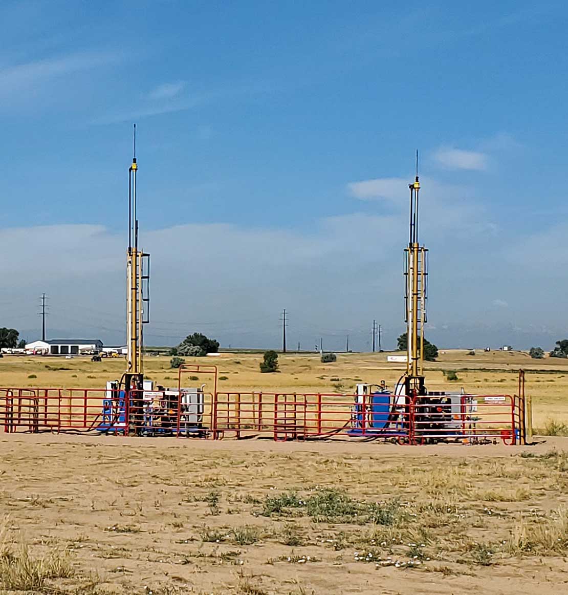 Hydraulic pumping units out in the field