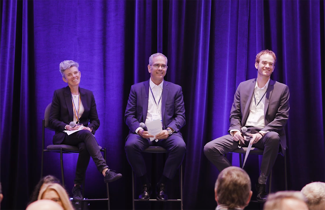 Schlumberger leaders presenting on stage