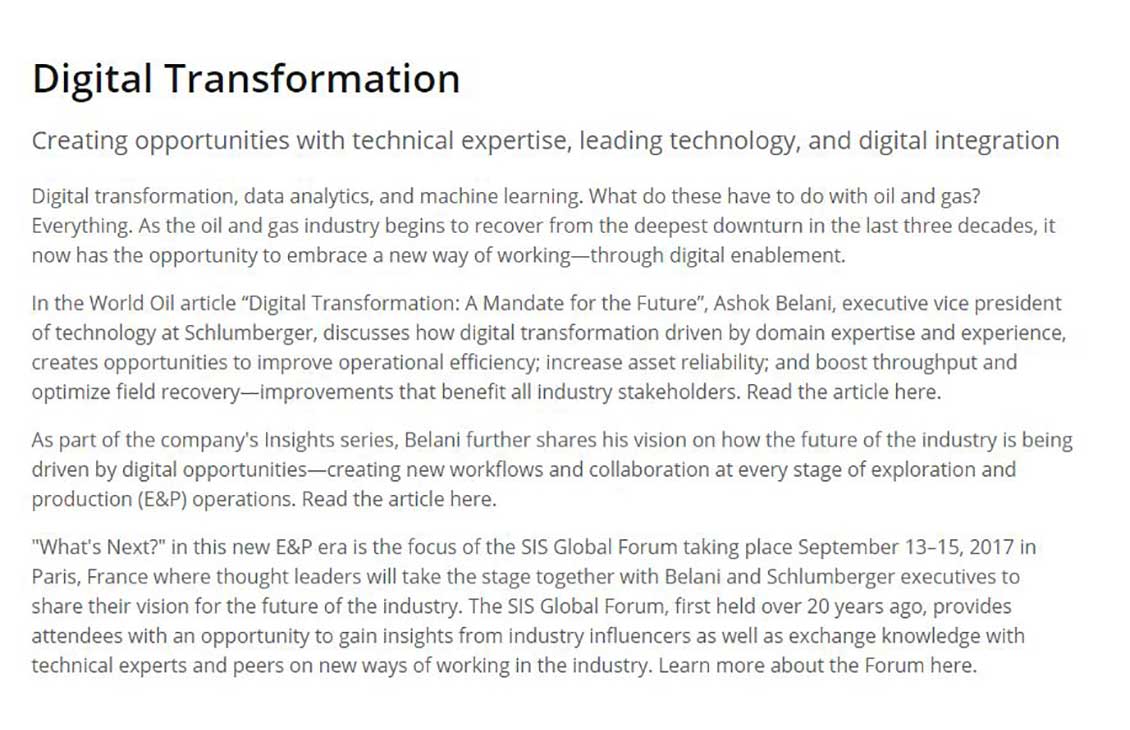 Digital Transformation | Schlumberger