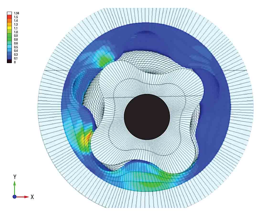 Cutaway of mud motor