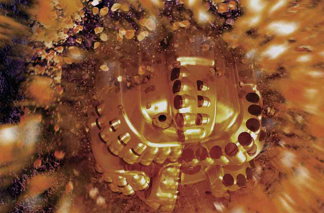 illustration of FireStorm bit breaking through formation