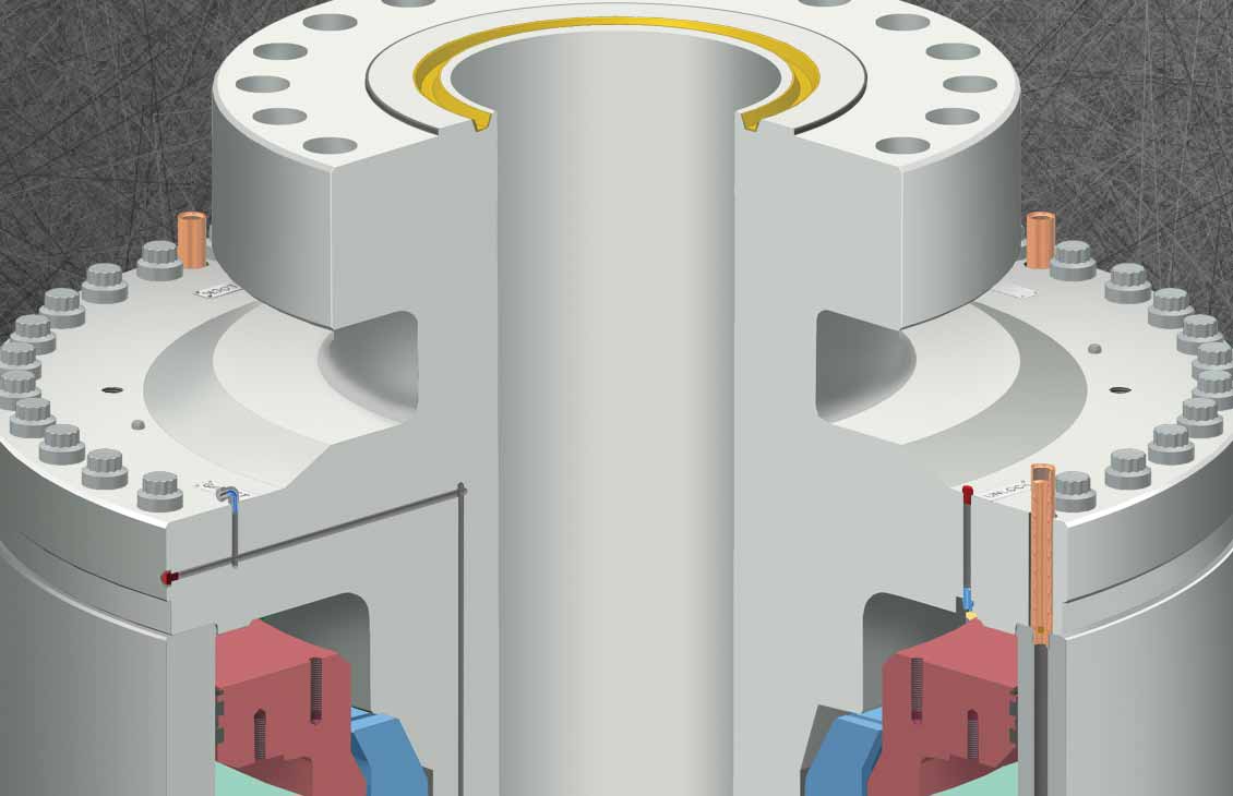 Collet Connector 3D Model on Rock Texture