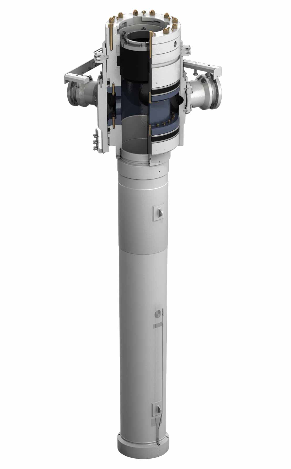 CF-B diverter and overshot mandrel for jackup rigs