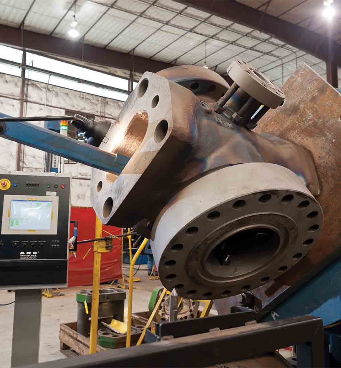 BOP being repaired in the shop.