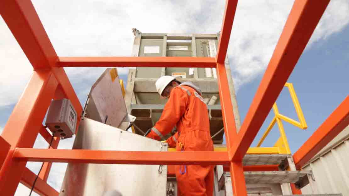 Operator working on Torrential filtration equipment