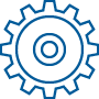 Blue gear icon