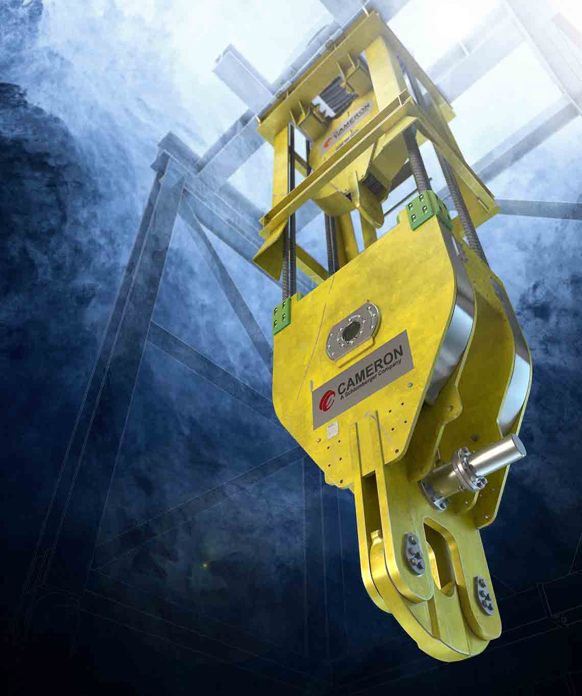 Render of the multispeed traveling block