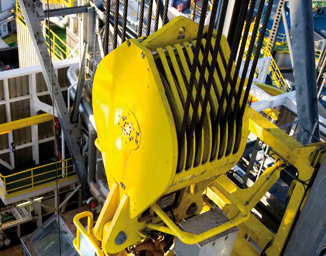 aerial view of traveling blocks