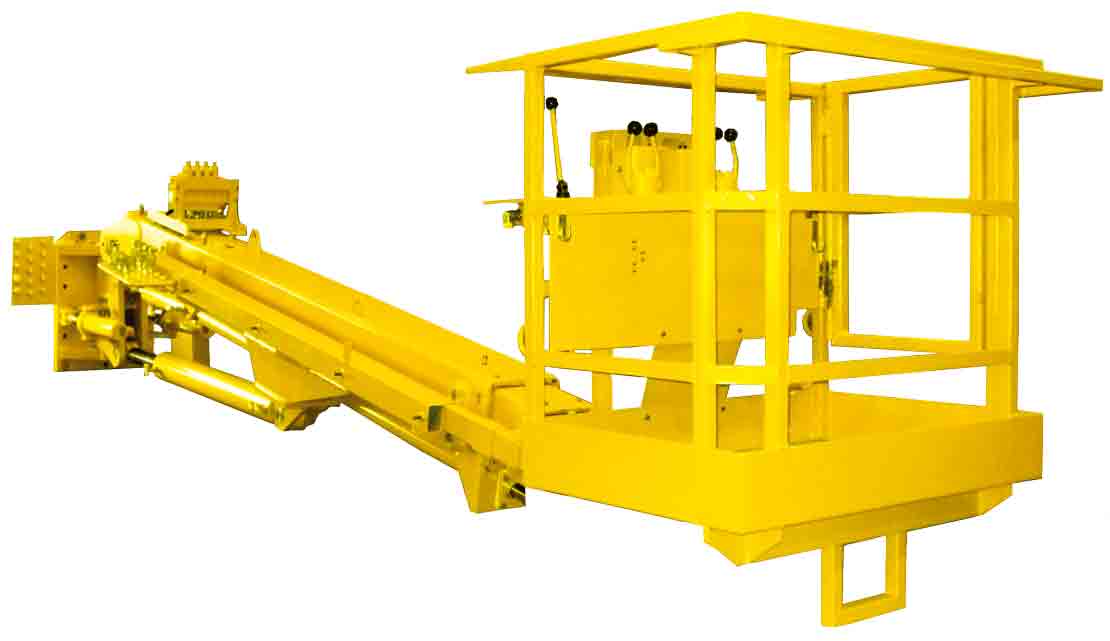 Work basket with double-telescopic boom