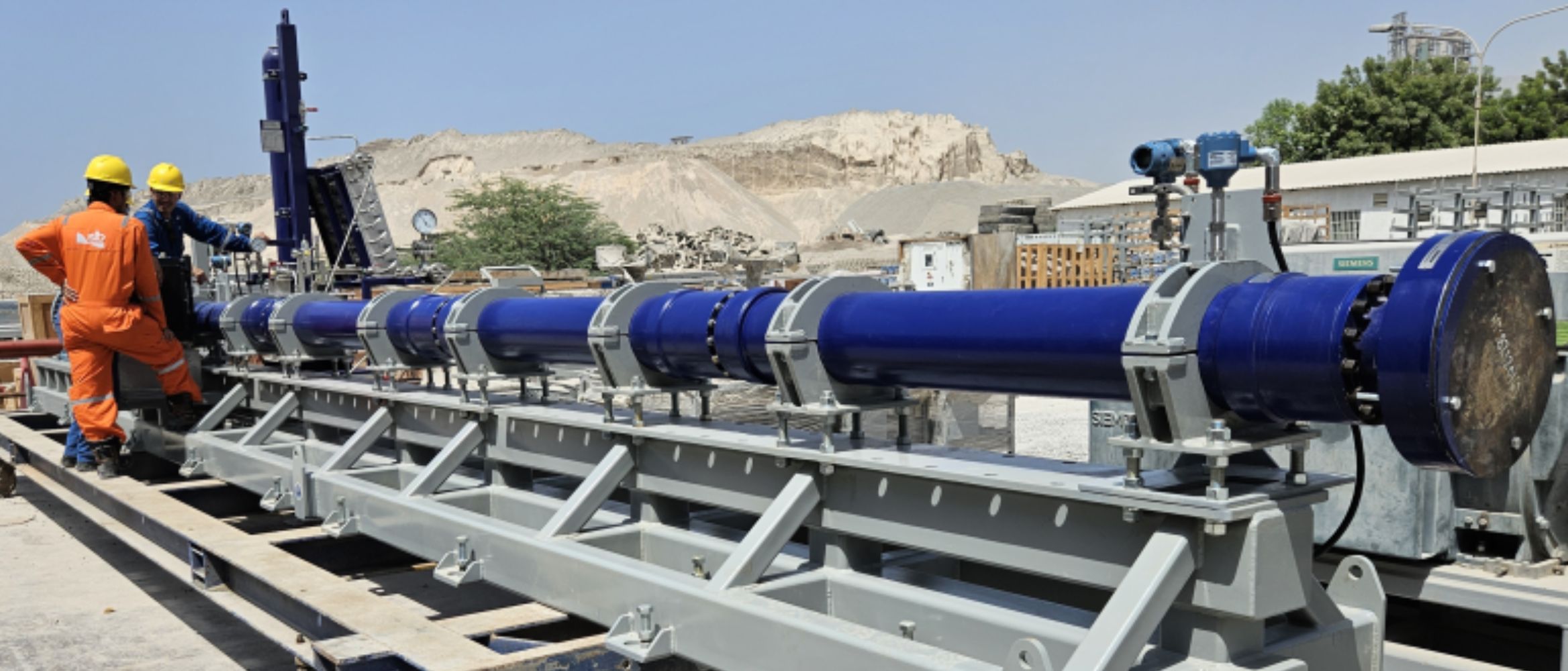 SLB Reda Multiphase HPS™ horizontal multistage surface pump during a qualification loop test in the United Arab Emirates.