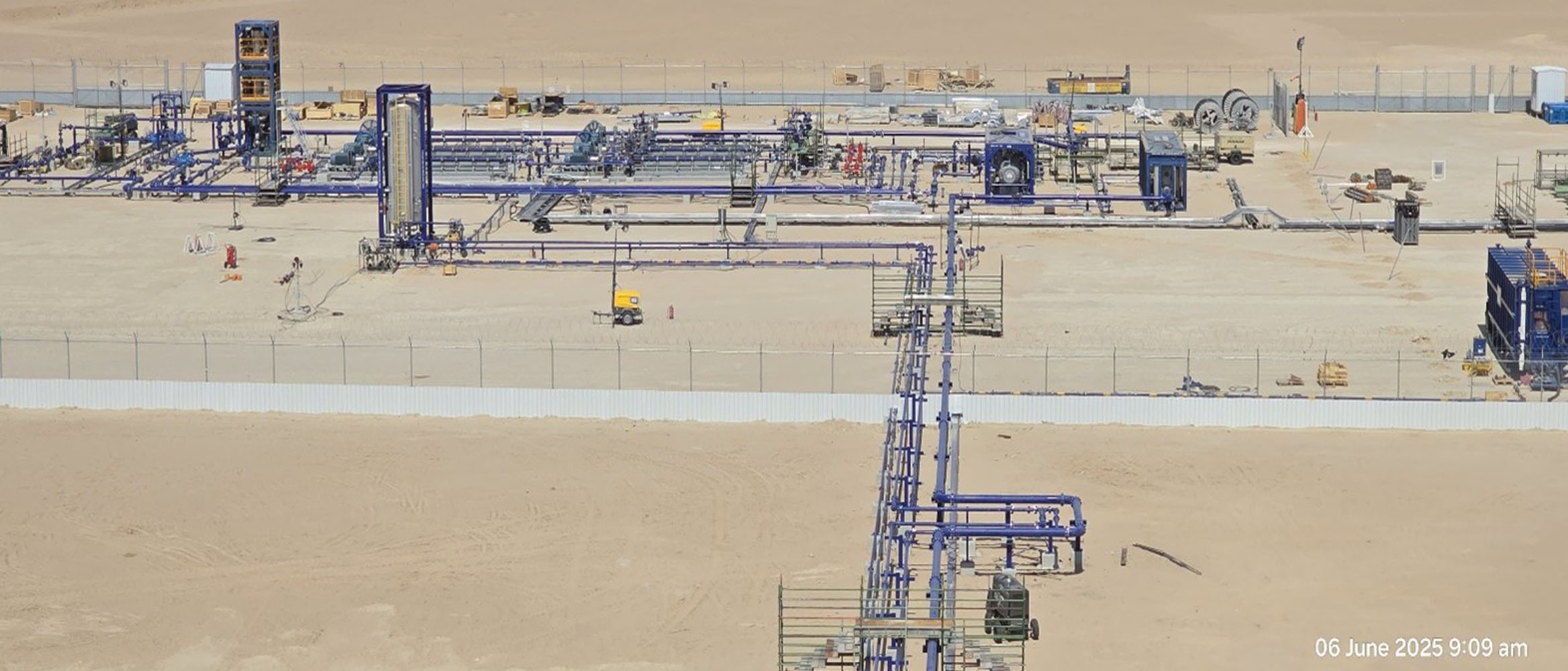 Photo of the Mutriba long-term testing facility—a modular and scalable surface facility in Kuwait.
