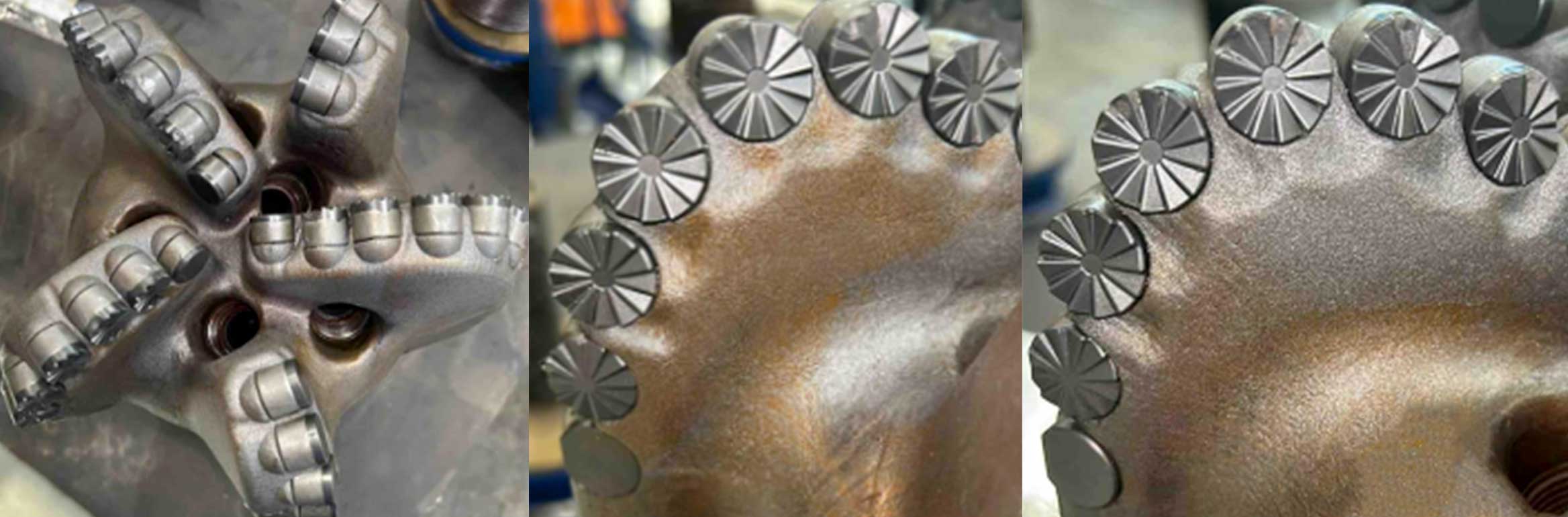 Photo of the SerraBlade bit with cutters integrated into the drill bits for higher ROP.