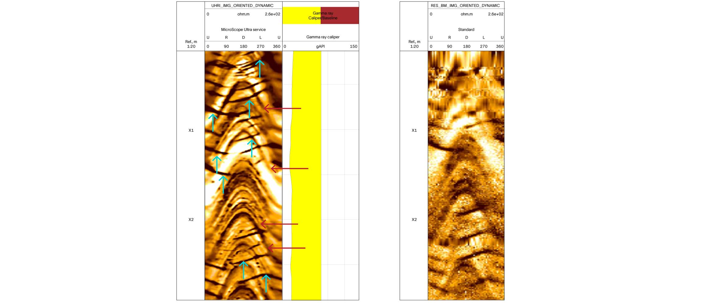 Examples of MicroScope Ultra service image logs.