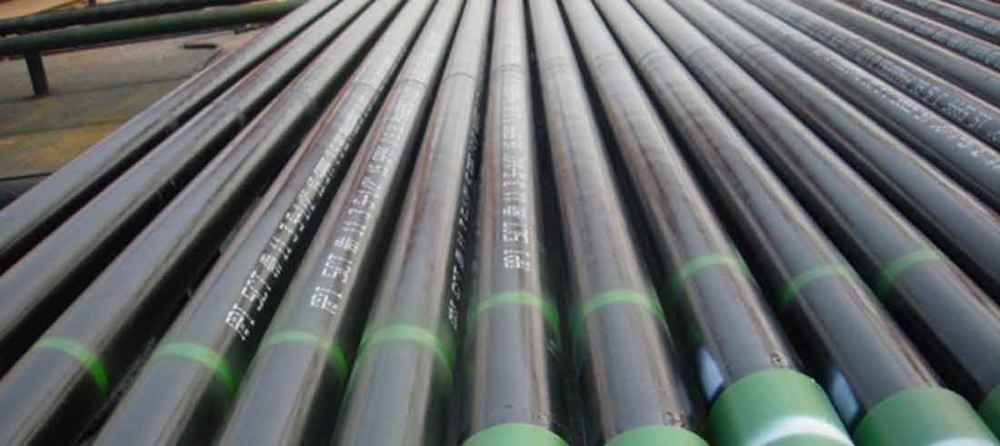 Drilling pipes that are all straight.