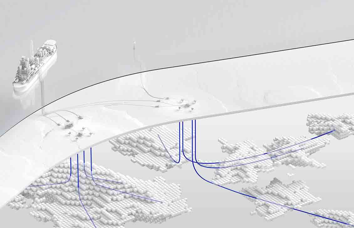 SLB Brand Art Render of offshore reservoirs 