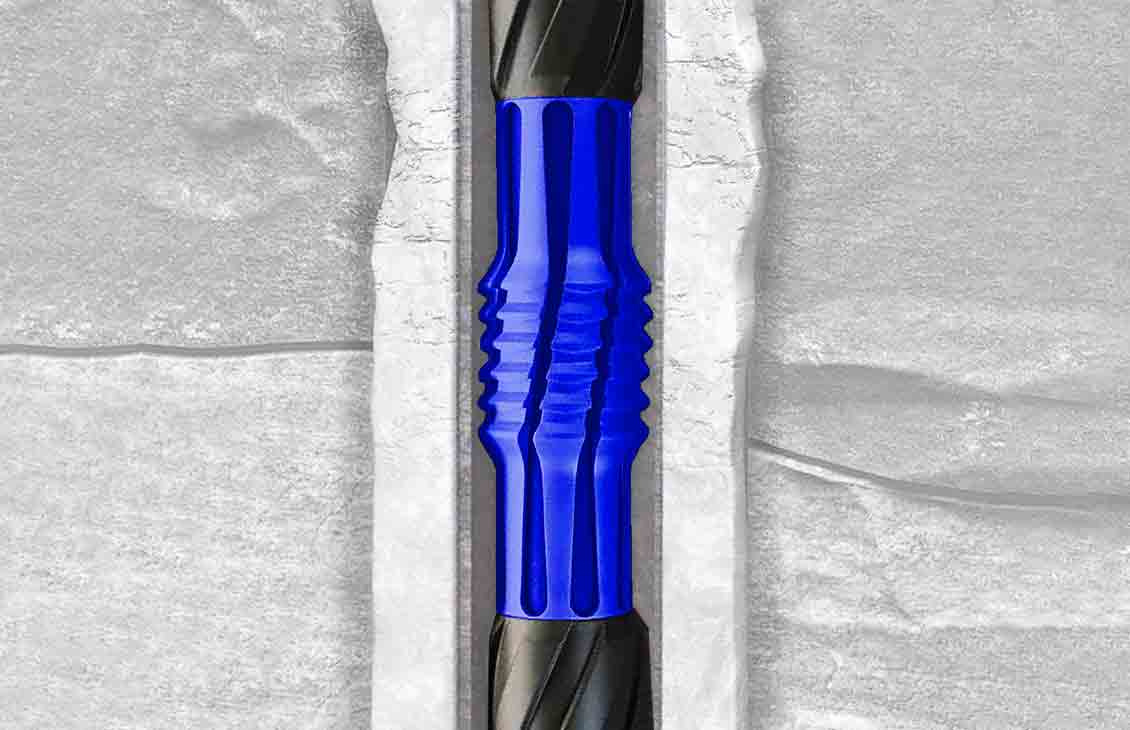 Illustration of wellbore cleaning tool downhole