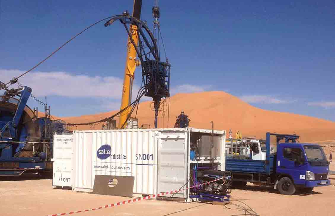 Saltel employees at a job site installing patches.