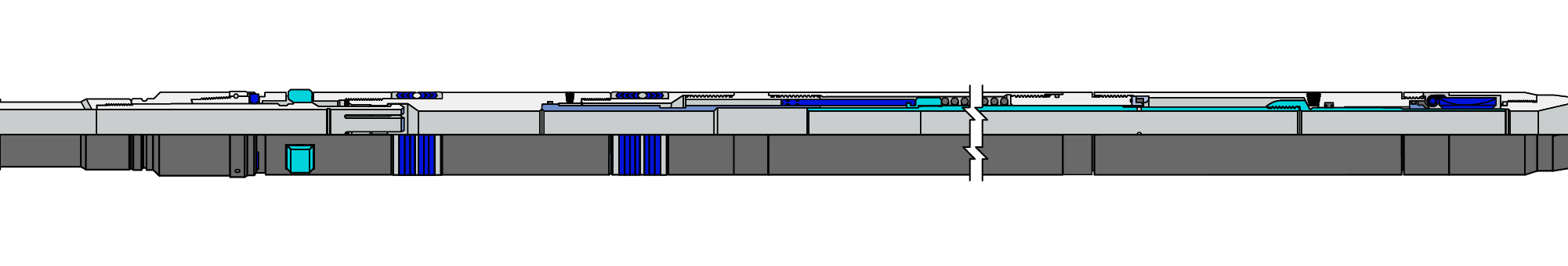 Partially cutaway schematic of a WRDP-1 slickline-retrievable subsurface safety valve.