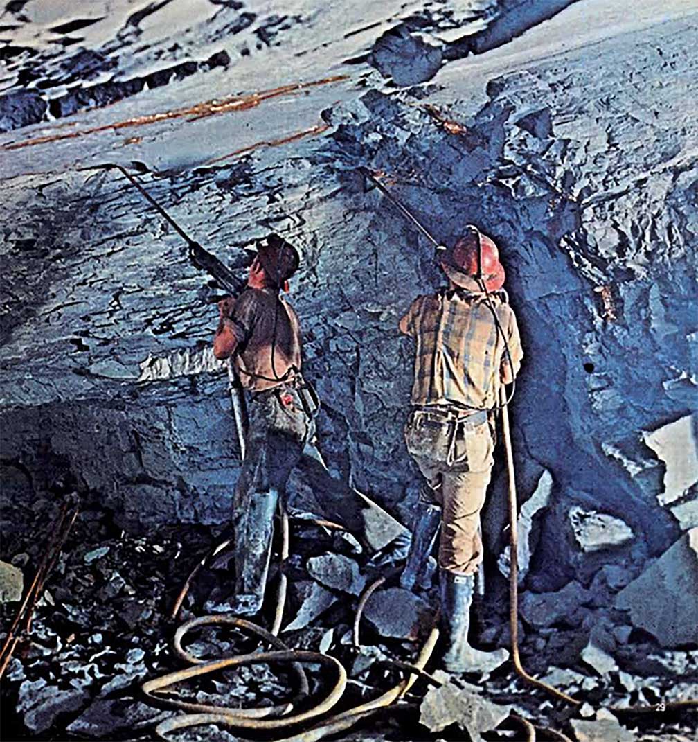 M-I Swaco Underground mining operations at Malvern, Arkansas, in the 1950s 