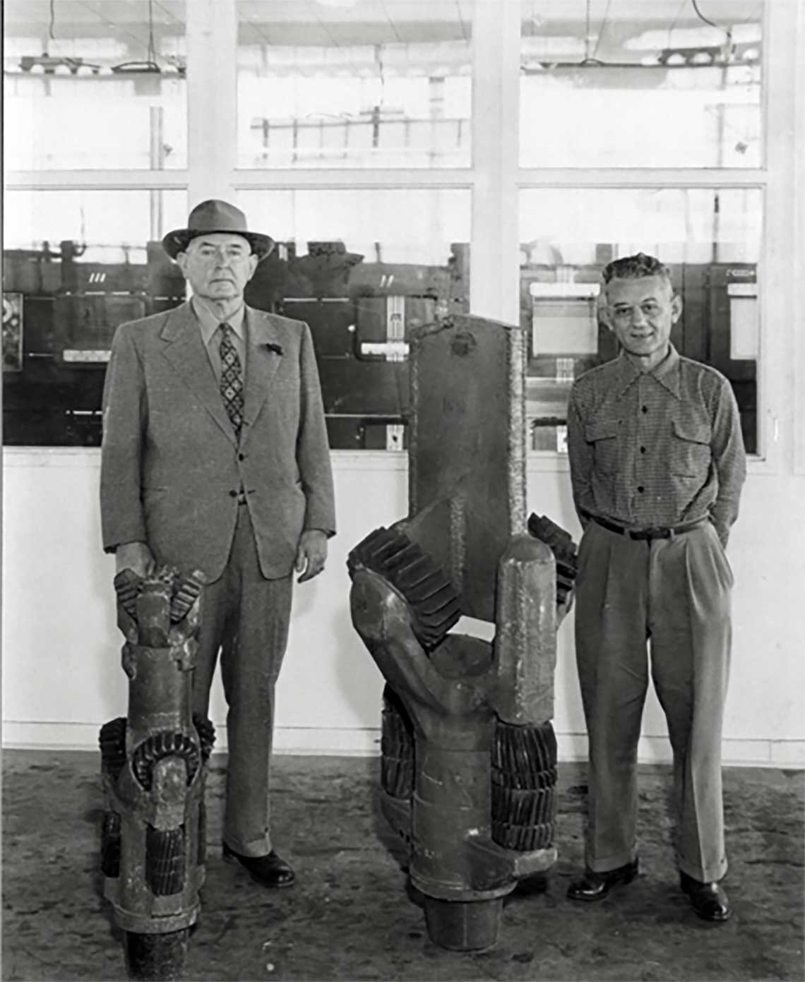 H.C. Smith and Otto Schmidt, the company’s pioneering engineer, showcase Smith’s early spirit of innovation in the 1940s.