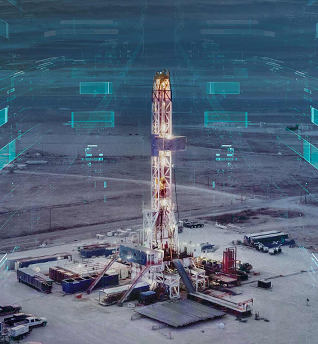 Wellsite with graphic overlay.