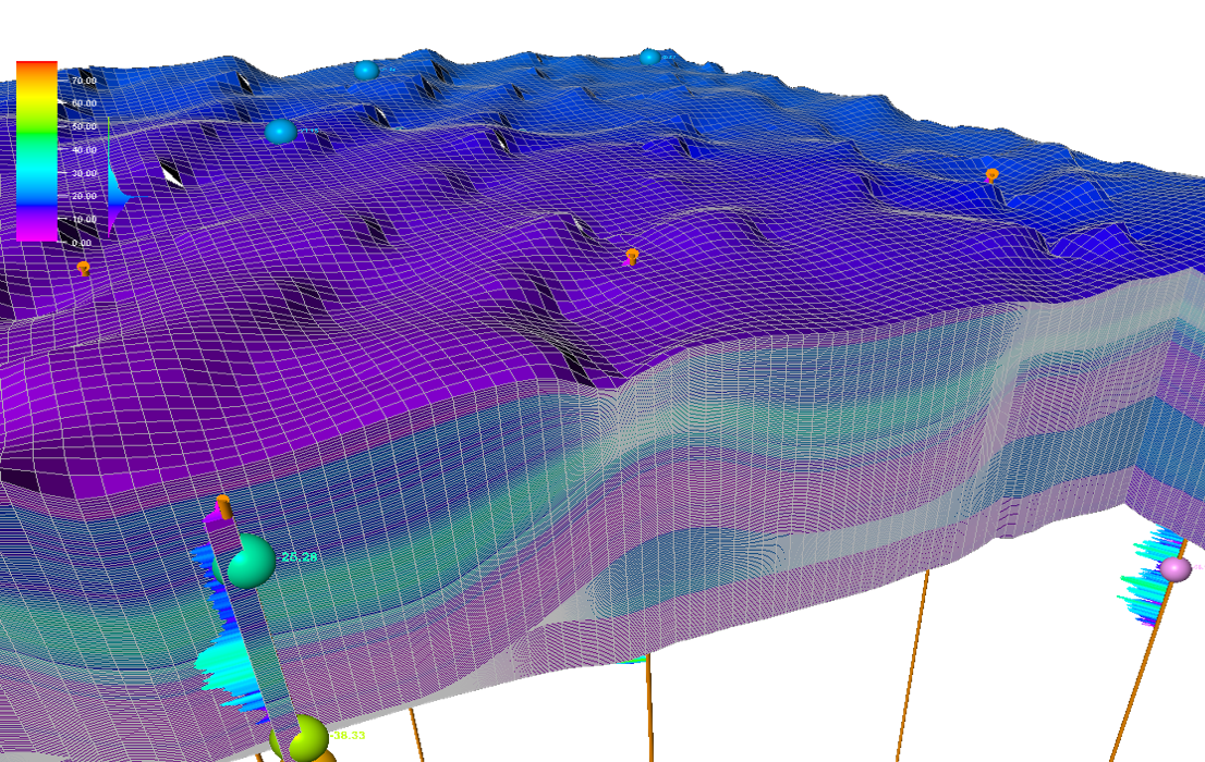 Software screen showing accurate velocity modeling and domain conversion.