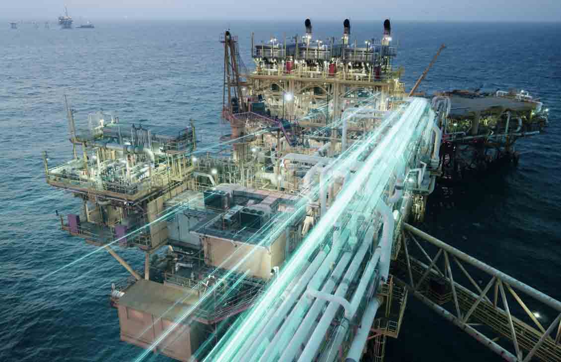 Photo of offshore rig.
