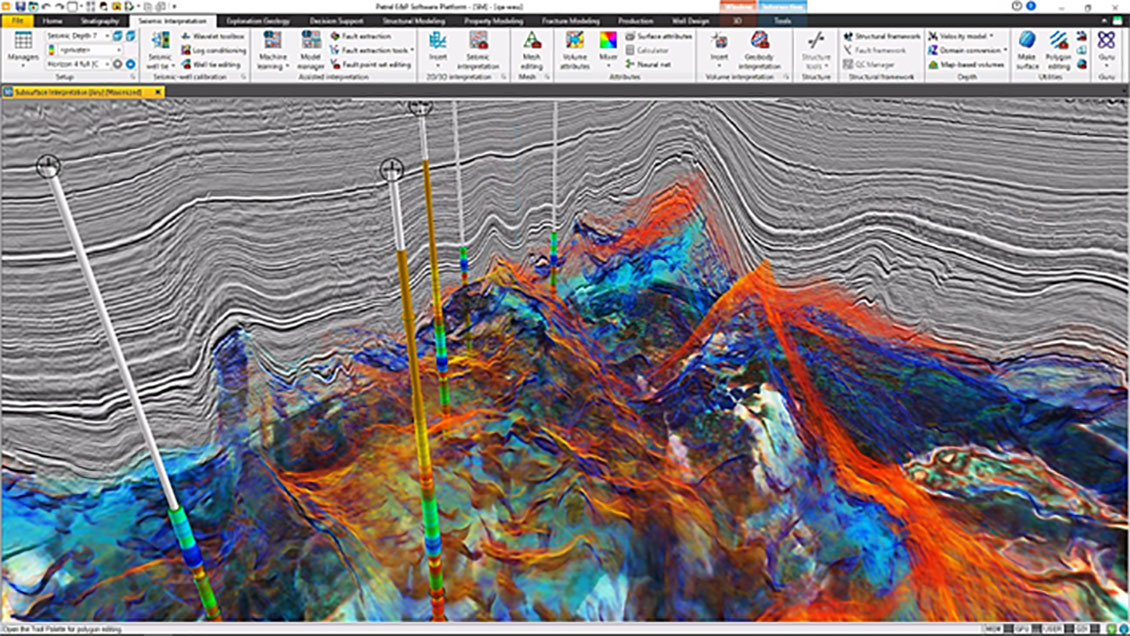 Image showing seismic explorer interface and seismic streaming  Dataset developed by the Nederlandse Aardolie Maatschappij ) and the Dutch research infrastructure of solid earth sciences (NAM 2020).