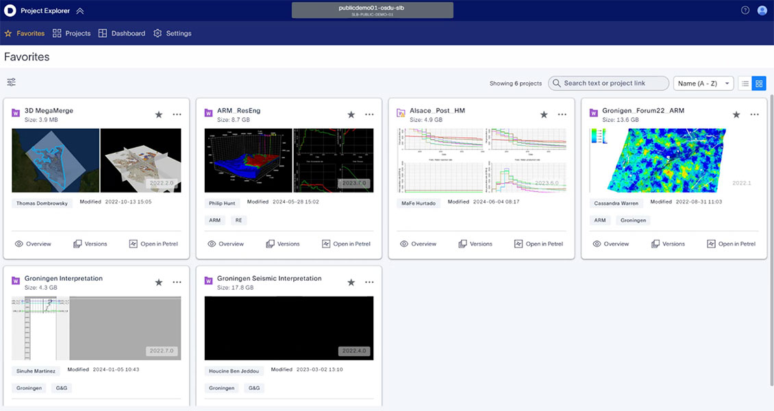 An overview of the favorite projects tab in Project explorer