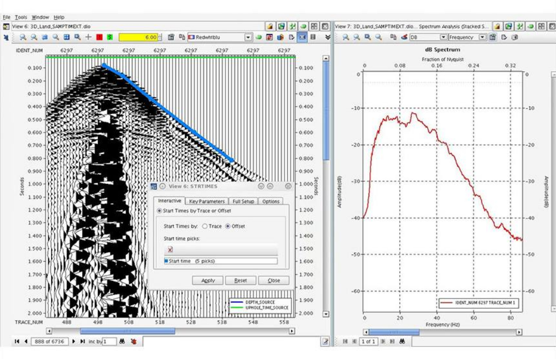 Omega SeisView 2D seismic data viewer and analysis software