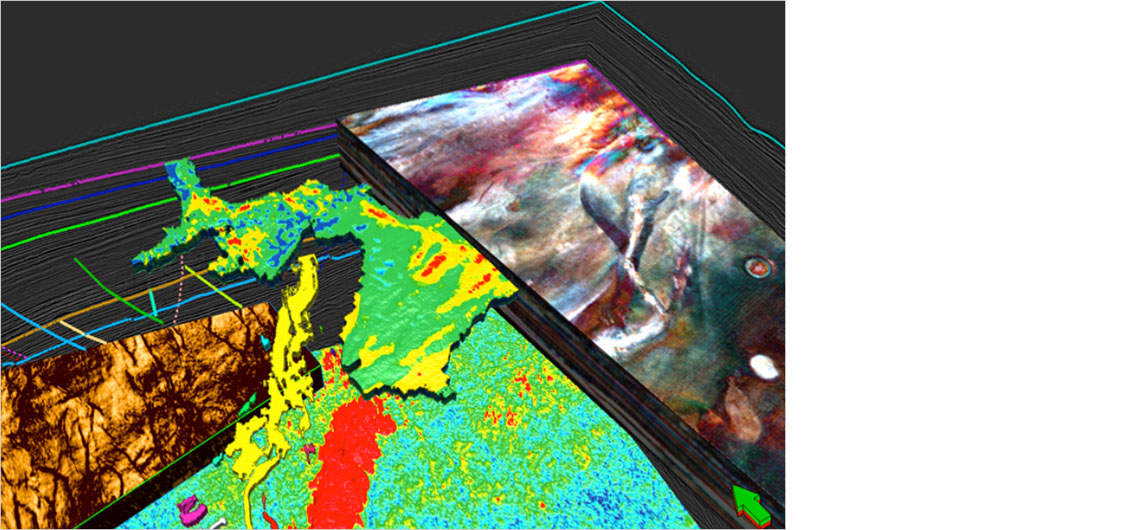 Petrel seismic volume rendering and extraction