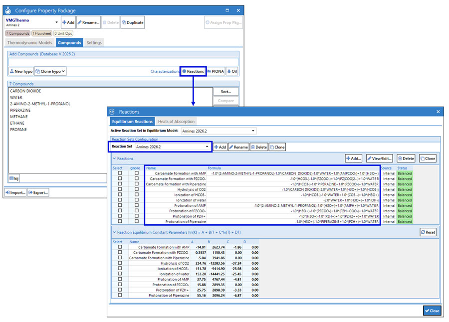 Improved reaction sets for amines workflows