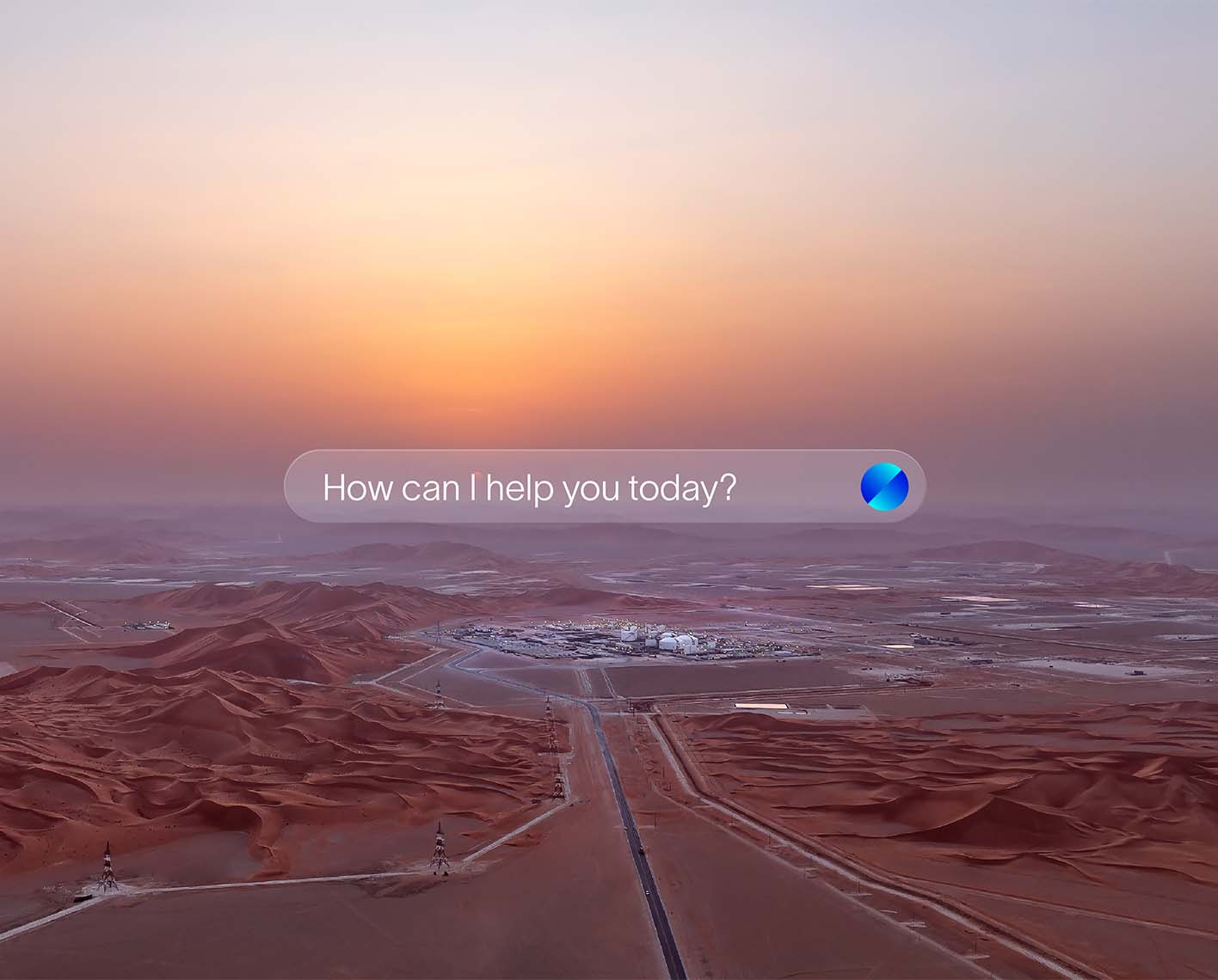 Tela AI search bar with " How can i help you today?"