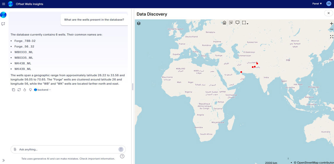 Tela agentic-AI assistant for offset wells insights