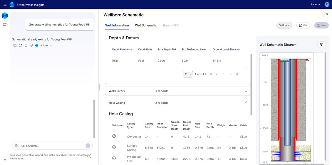 Tela agentic-AI assistant for offset wells insights