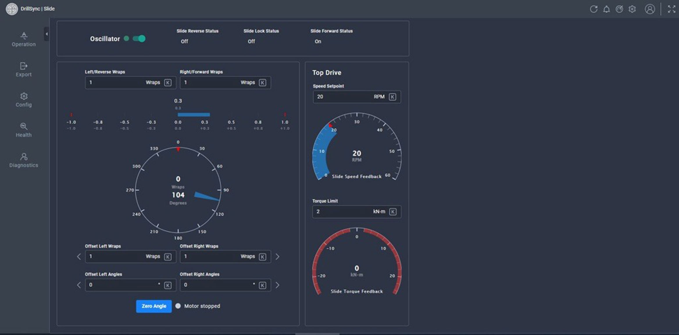 Image of the DrillSync Oscillator connected to the existing rig control system and VFD