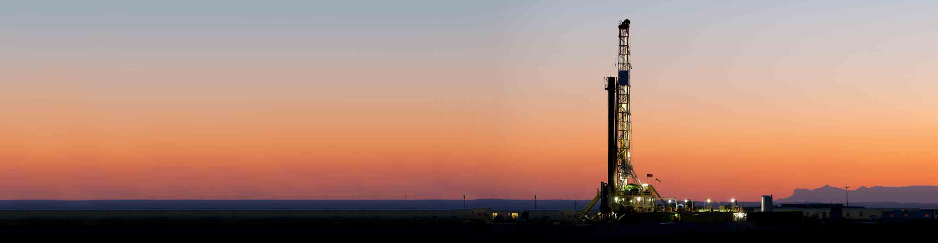 Sunset at a west Texas drilling site