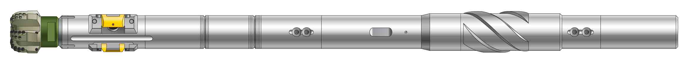 Illustration of a simplified and shortened BHA incorporating at PowerV RSS and PDC bit